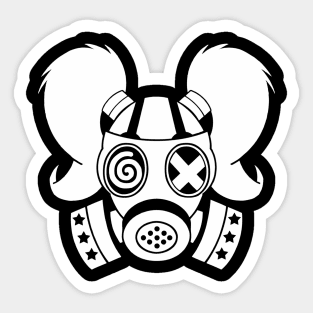 Gas Mask Girly Logo Design Sticker